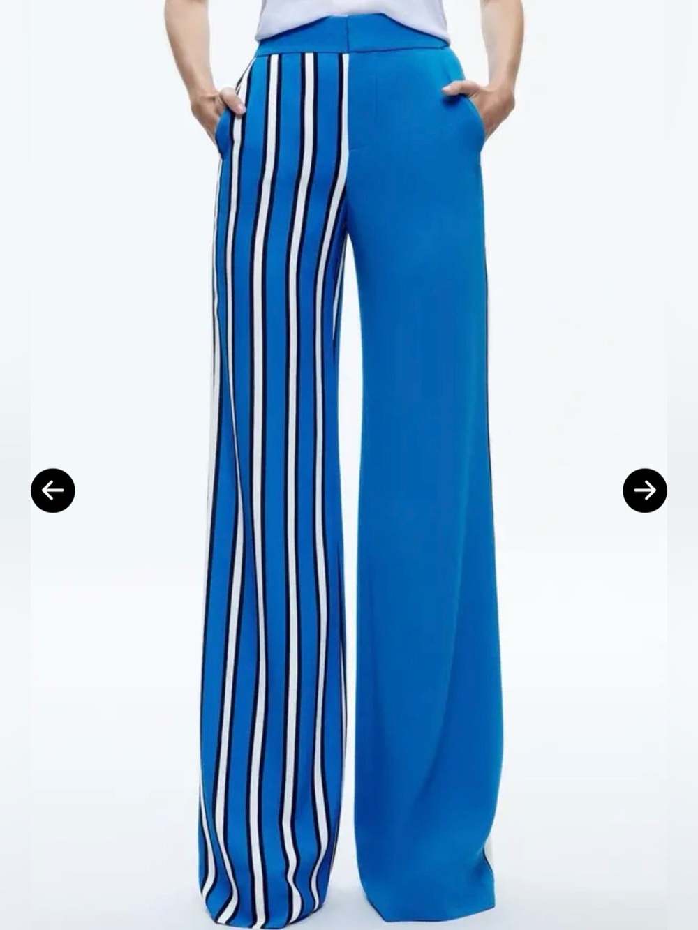 Alice + Olivia Dylan High Rise colorblock Wide Leg Classic Pants Size 4